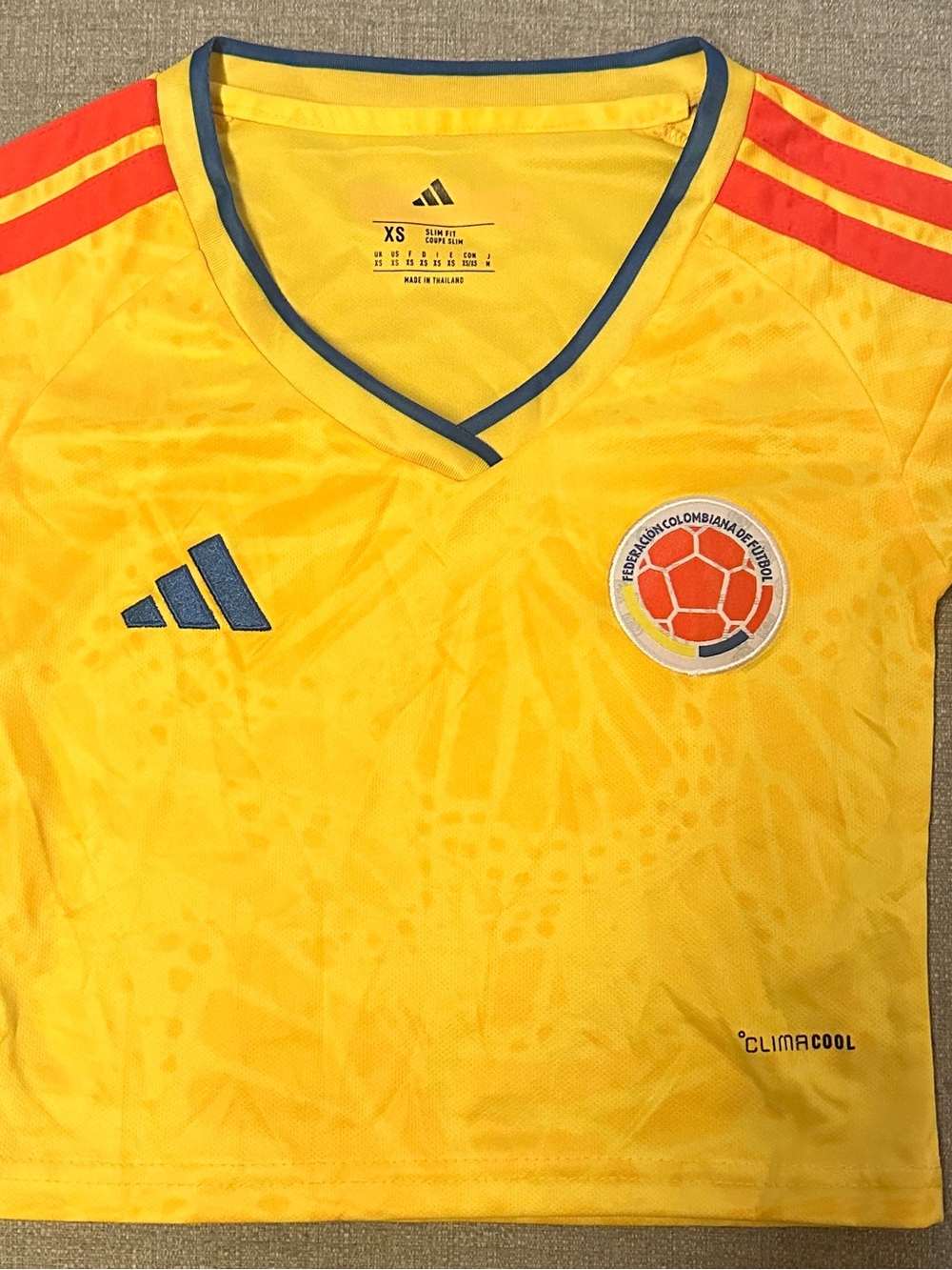 Adidas Women’s Colombia National Team Cropped Jersey - XS